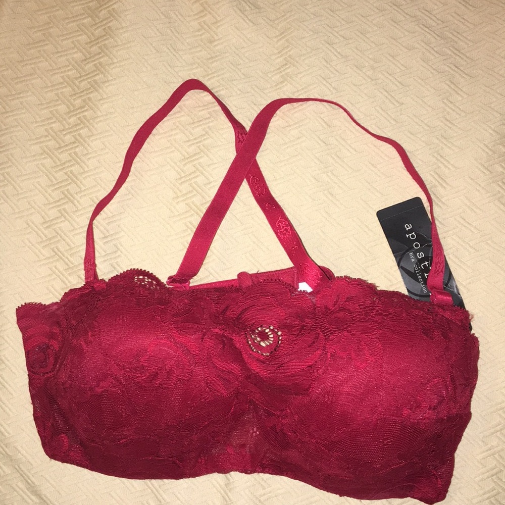 Red lace cami bra